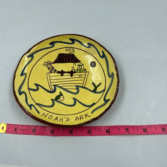 Red Oaks Pam Armbrust Redware Pottery 5 Inch Decorative Plate Noah's Ark - Picture 6 of 10